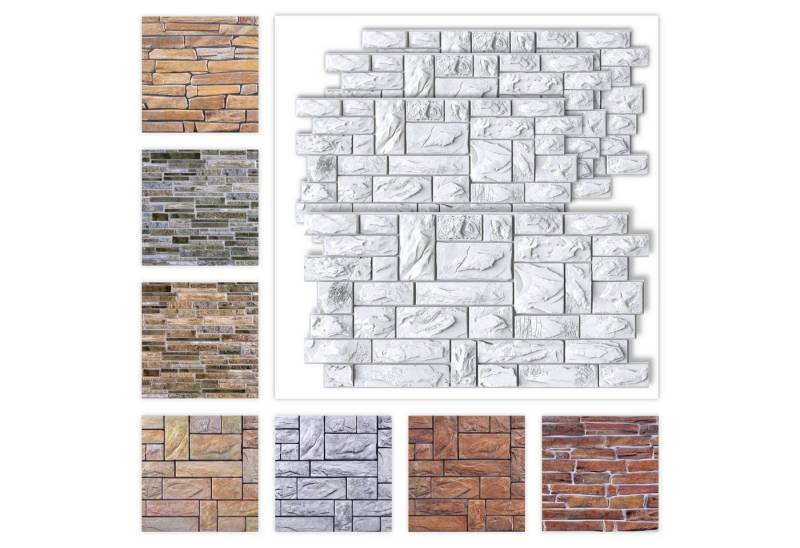 Regul Wanddekoobjekt 50913 (Dekorplatten aus PVC - Dekorative Wandpaneele mit 3D Look als Wandverkleidung - Stein Optik (5 Paneele) zuschneidbar Deko Rückwand 3D Wall Panel) von Regul