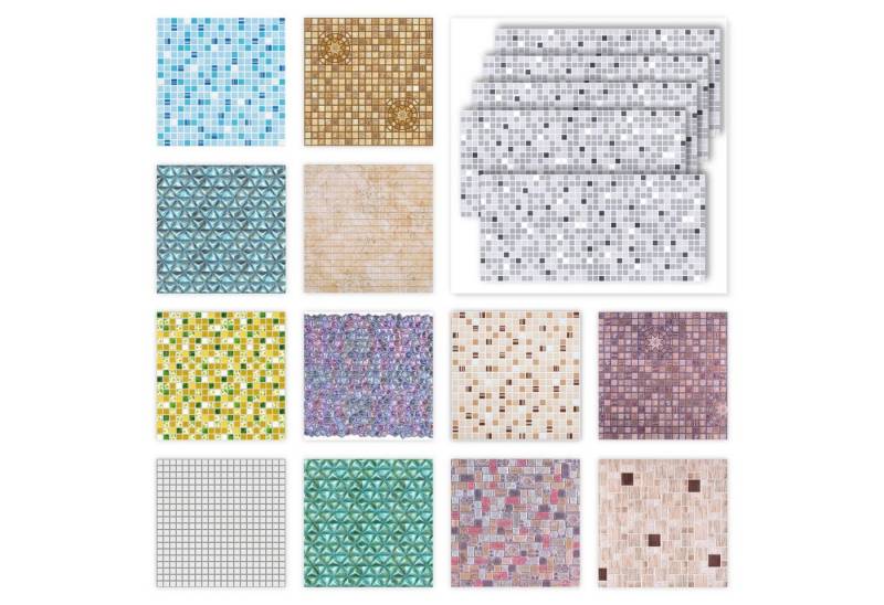 Regul Wanddekoobjekt 56212 (Dekorplatten aus PVC - Dekorative Wandpaneele mit 3D Look als Wandverkleidung - Mosaik Optik (10 Paneele) Wanddeko Badezimmer Dekor Fliesen) von Regul