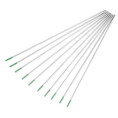 10-Pack Reiner Wolfram-Elektroden, WP Green Tip 1.0/1.6/2.0/2.4/3.2 mm, Hauptsächlich Verwendet für AC-Schweißen von Nickellegierungen, Magnesium-Aluminium und Ihre Legierungen (1.0 mm x 150 mm) von Regun