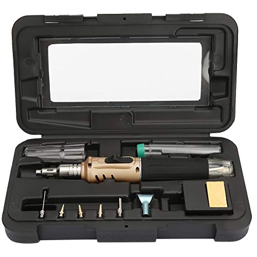 Gaslötkolben, Multifunktions Butangas Lötkolben Set, Batterie Lötkolben Brenner mit 5 Wechselspitzen zum Löten, Heißschneiden, Schweißen, Brandmalerei, Holz Gravieren, Schmuckherstellung(Gold) von Regun