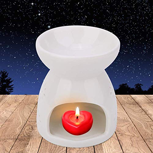 Regun Aromalampe Teelichthalter, Nachtduftlampe Kerzenhalter aus Keramik Essenz Ölbrenner Kerze Weihrauch Aromatherapie Herd(Blume) von Regun