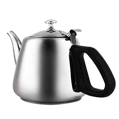 Edelstahl Teekanne, 1.5L/2L Herd-Top Teekanne Kaffeekanne Teegeschirr Heißwasserkessel mit Filter, mit hitzebeständigem Griff, für Küche, Cafeteria, Hotel, Restaurant, Büro(1.5L) von Regun