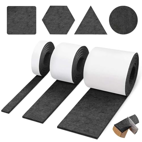 Filzgleiter Selbstklebend, Filzstreifen, 20 * 150 cm Stark Filzstreifen, Möbelgleiter Selbstklebend, Stark Klebendes Gleitmatten Band, Schneidbar Filz für Couch, Tischbeine, Stuhlmöbelfüße von Reh:ncla