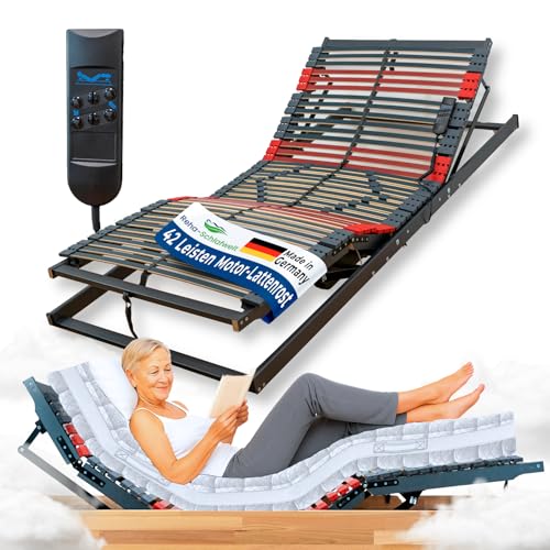 7-Zonen Lattenrost elektrisch verstellbar RELAXANA KF, 90x200 cm, Kopf-, Fußteil durch Motor verstellbar, Bettenrost motorisiert, komplett montiert, 42 Federleisten, Härtegrad-Regulierung 7-Zonen Lattenrost elektrisch verstellbar RELAXANA KF, 90x200 cm, Kopf-, Fußteil durch Motor verstellbar, Bettenrost motorisiert, komplett montiert, 42 Federleisten, Härtegrad-Regulierung von Reha-Schlafwelt