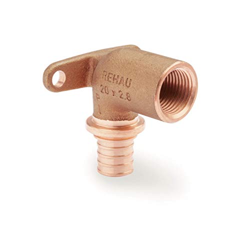 Rehau Rautitan RX Wandwinkel lang mit IG, 20 mm x Rp 1/2"", Rotguss von REHAU