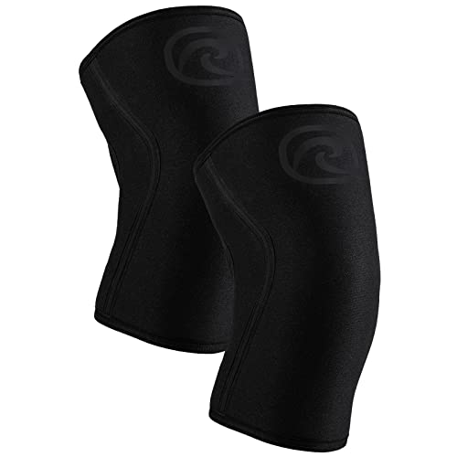 Rehband Power Max Kniebandage Kraftsport 7mm SBR/Neopren, wettkampfgeeignet, Knee Sleeves für Bodybuilding, Powerlifting, Crossfit & schweres Gewichtheben, Farbe:Carbon/Schwarz - 1 Paar, Größe:M von Rehband