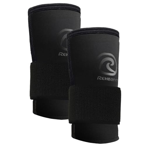 Rehband RX Wrist Support Power Max - 3-in-1 Handgelenk-Bandage Fitness & Krafttraining, 5 mm SBR/Neopren Wrist Wrap schützt & stabilisiert das Handgelenk - 1 Paar, Farbe:Carbon/Schwarz, Größe:S von Rehband