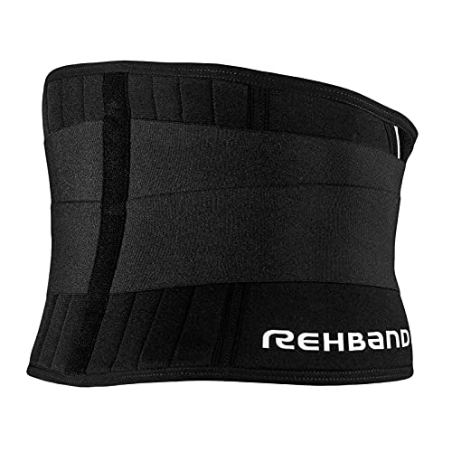 Rehband UD Rückenbandage, 1 Stück, Rückenbandage 5mm Neopren, Back Support, Farbe:Schwarz, Größe:M von Rehband