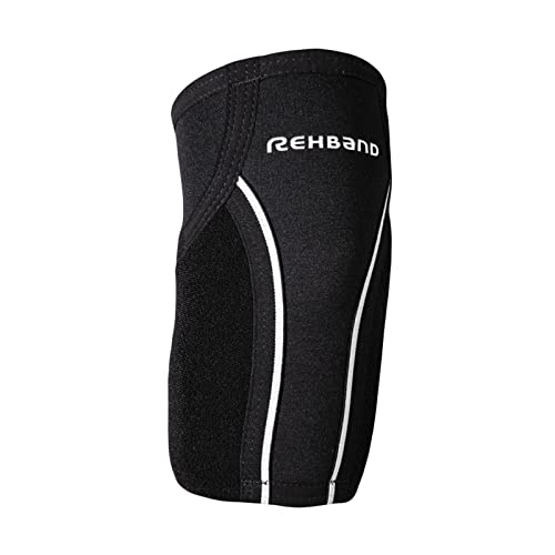 Rehband UD Tennisarm Ellenbogenbandage für Sport & Alltag - Bandage mit individueller Anpassung, entlastet und bietet Kompression für Tennis, Badminton, Padel & Golf, Farbe:Schwarz, Größe:L von Rehband