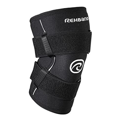 Rehband X-RX Kniebandage, 1 Stück, Kniestütze 7mm Neopren, Kniebandage Gewichtheben, Farbe:Schwarz, Größe:L von Rehband