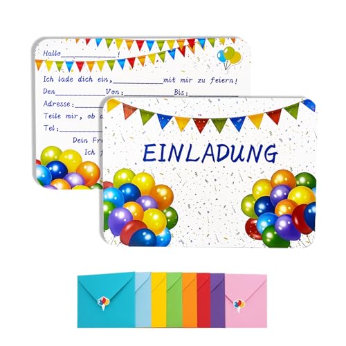 Rehecher 10 set einladungskarten Mit Umschlag,Bunte Ballon-Einladungskarte,Geeignet für Geburtstagsfeiern, Feiertagspartys und Treffen mit Freunden Rehecher 10 set einladungskarten Mit Umschlag,Bunte Ballon-Einladungskarte,Geeignet für Geburtstagsfeiern, Feiertagspartys und Treffen mit Freunden von Rehecher