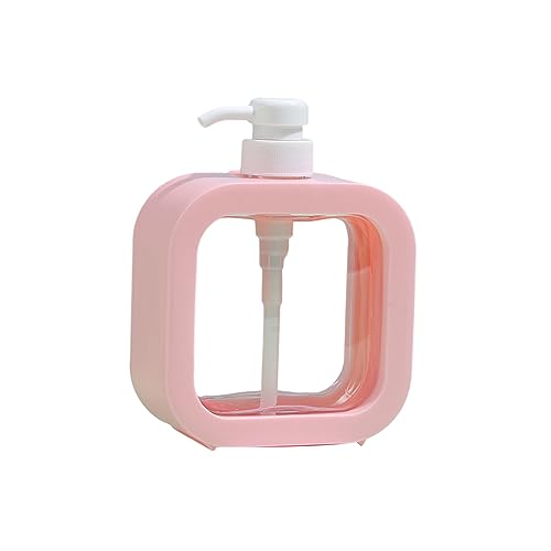 Auslaufsicherer Kunststoff-Seifenspender, praktisch, langlebig, 300 ml/500 ml, transparente Lotionsflasche, einfaches Pumpendrücken, wasserdicht, transparent, perfekt zum Nachfüllen Rosa 500 ml von Reheyre