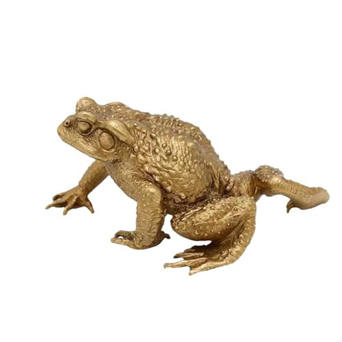 Reheyre Desktop Kröte Statue Form Dekoration Messing Figur Glück Tier Frosch Figur Modell Skulptur Spielzeug für Feng Shui Festival Golden von Reheyre