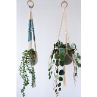 Gewebte Makramee Pflanzenaufhänger | Muster 1 Wohnkultur Boho Dekor Wand Kunst Minimaler Stil von RehiaStudio
