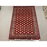 100x150 Vintage Teppich Bordeaux Rot Jaldar - Kelimteppich Handgeknüpfter Wollteppich Roter von RehmatRugs