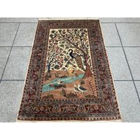 100x200 Wollteppich Beige - Boho Kelim Teppich Wandteppich Bohoteppich Bohokis Küchenteppich von RehmatRugs