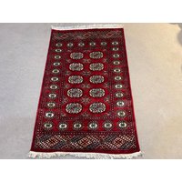 700x1200 Roter Teppich Aus Bokhara - Buchara Handgeknüpfter Kleiner Wollteppich Büro von RehmatRugs