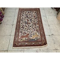 90x150 Wollteppich Beige - Wohnzimmerteppich Bohoteppich von RehmatRugs