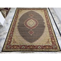 23x30 Schwarzer Orientteppich - Teppich Handgewebter Wollteppich Aus Reiner Seide von RehmatRugs