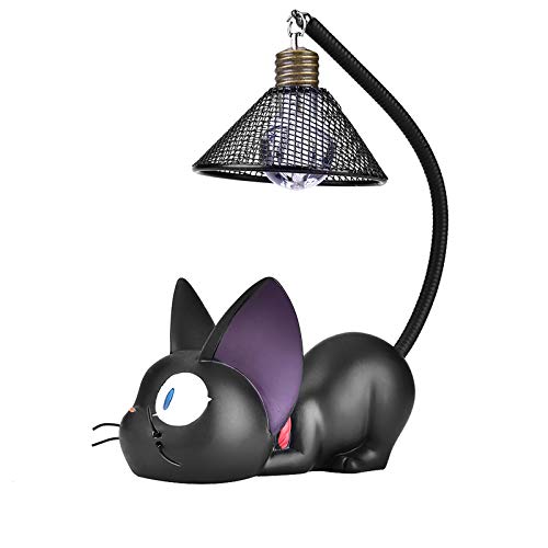Rehomy Katze Nachtlicht, Süßes Schwarzes Katzen Kinder Nachtlicht aus Kunstharz, Zum Basteln, Schreibtischlampe, Tischdekoration, Geschenk (B) von Rehomy
