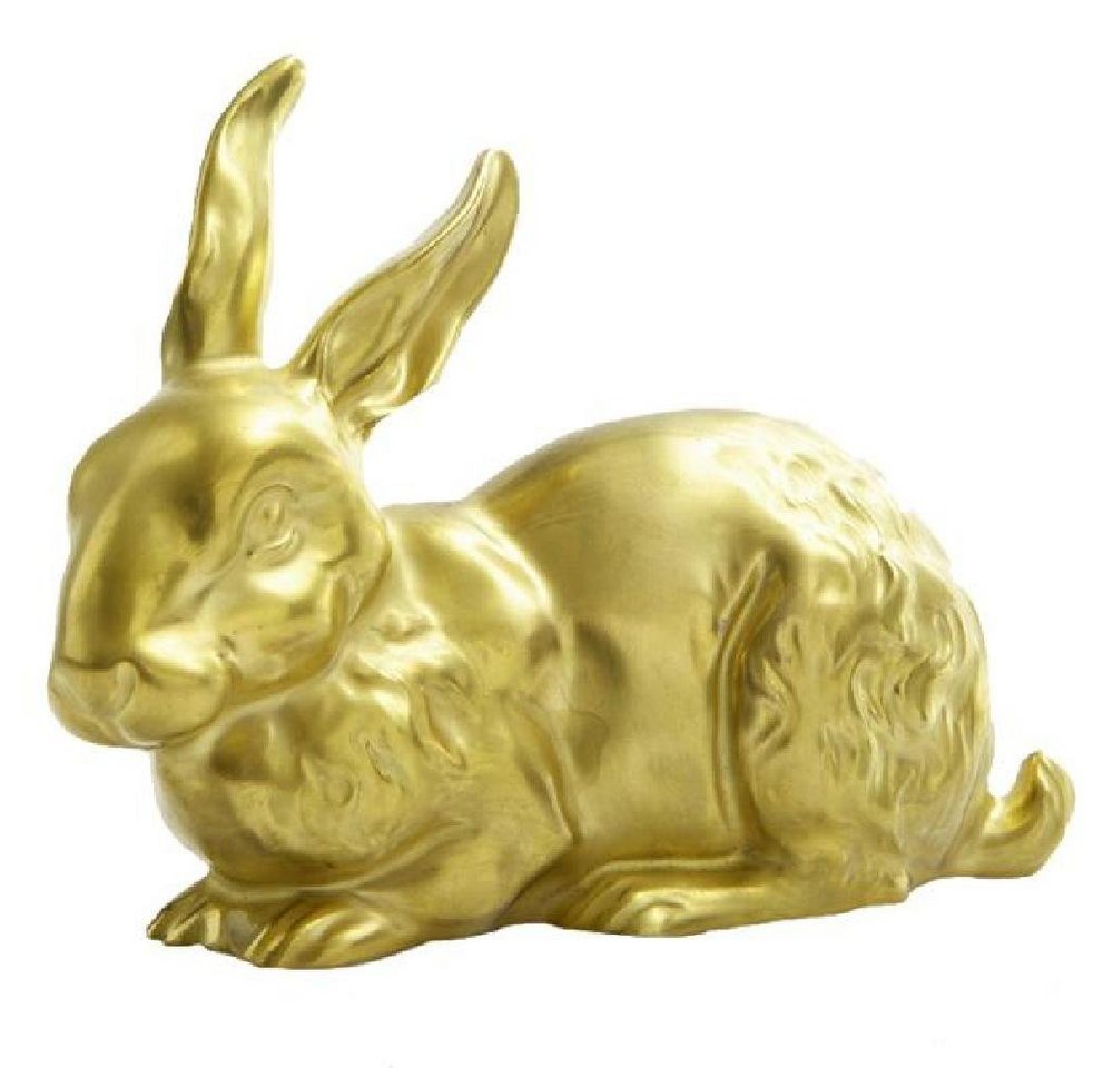 Reichenbach Osterhase Porzellanfigur Hase liegend Gold von Reichenbach