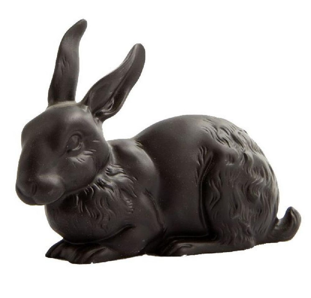 Reichenbach Osterhase Porzellanfigur Hase liegend Schwarz von Reichenbach