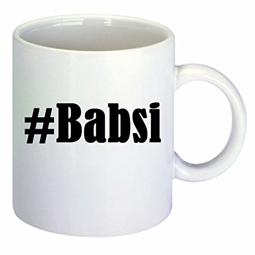 Kaffeetasse #Babsi Hashtag Raute Keramik Höhe 9,5cm ? 8cm in Weiß von Reifen-Markt