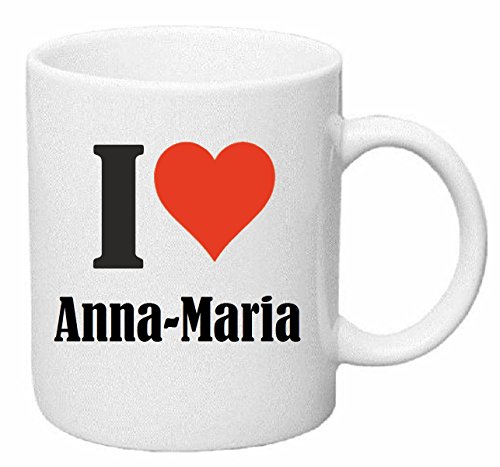 Kaffeetasse I Love Anna-Maria Keramik Höhe 9,5cm ? 8cm in Weiß von Reifen-Markt