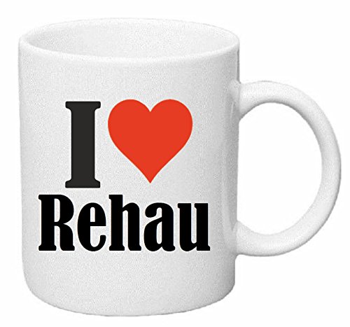 Kaffeetasse I Love Rehau Keramik Höhe 9,5cm ? 8cm in Weiß von Reifen-Markt