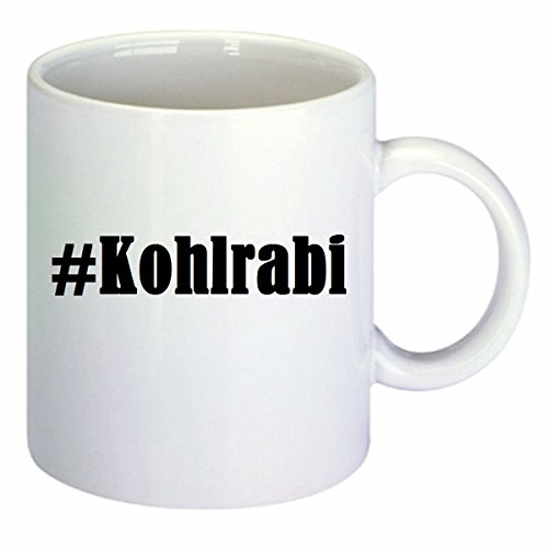Kaffeetasse #Kohlrabi Hashtag Raute Keramik Höhe 9,5cm ? 8cm in Weiß von Reifen-Markt