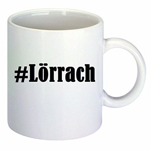 Kaffeetasse #Lörrach Hashtag Raute Keramik Höhe 9,5cm ? 8cm in Weiß von Reifen-Markt