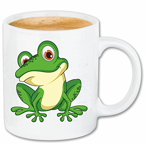 Reifen-Markt Kaffeetasse SÜSSER FROSCH KRÖTE SCHAUT SEHR NIEDLICH FROSCHLURCHE KRÖTE FROSCHARTEN FRÖSCHE KRÖTEN MOLCH Keramik 330 ml in Weiß von Reifen-Markt