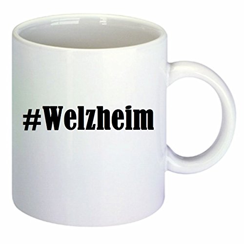 Kaffeetasse #Welzheim Hashtag Raute Keramik Höhe 9,5cm ? 8cm in Weiß von Reifen-Markt