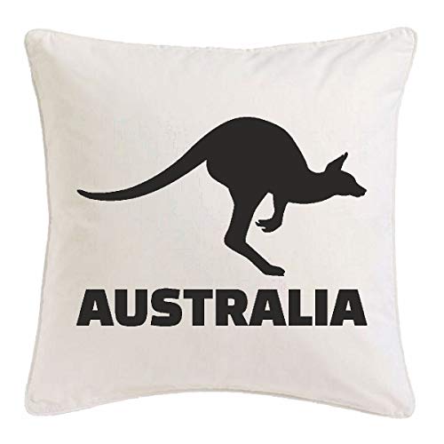 Kissenbezug 40x40cm AUSTRALIEN - AUSTRALIER - AUSTRALIERIN - KÄNGURU - Australia aus Mikrofaser in Weiß von Reifen-Markt