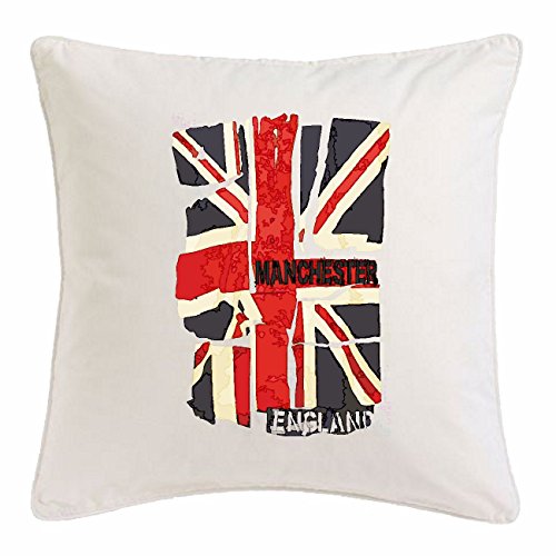 Kissenbezug 40x40cm England Flagge Manchester ENGLISCHE Fahne Vereinigtes KÖNIGREICH Charlotte London United aus Mikrofaser in Weiß von Reifen-Markt