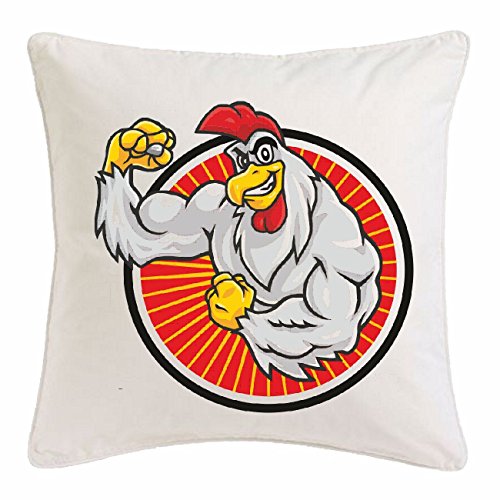 Kissenbezug 40x40cm Gockel HAHN Huhn Macht Kraftsport Bodybuilding Gym KRAFTTRAINING FITNESSSTUDIO Muskelaufbau NAHRUNGSERGÄNZUNG Gewichtheben Bodybuilder aus Mikrofaser in Weiß von Reifen-Markt