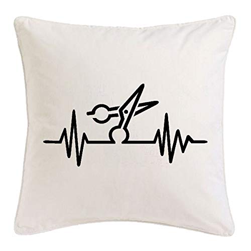 Reifen-Markt Kissenbezug 40x40cm Herzschlag Friseur - FRISEURMEISTER - FRISEURMEISTERIN - FRISEURLEHRLING - Friseur AUSZUBILDENDE aus Mikrofaser in Weiß von Reifen-Markt