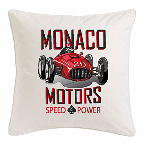 Reifen-Markt Kissenbezug 40x40cm Monaco Motors Speed Power Motorsport Formel Sport AUTOMOBILSPORT Rennwagen Oldtimer Formel 3 aus Mikrofaser in Weiß von Reifen-Markt