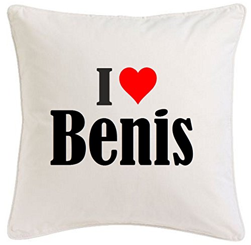 Kissenbezug I Love Benis 40cmx40cm aus Mikrofaser geschmackvolle Dekoration für jedes Wohnzimmer oder Schlafzimmer in Weiß mit Reißverschluss Kissenbezug I Love Benis 40cmx40cm aus Mikrofaser geschmackvolle Dekoration für jedes Wohnzimmer oder Schlafzimmer in Weiß mit Reißverschluss von Reifen-Markt
