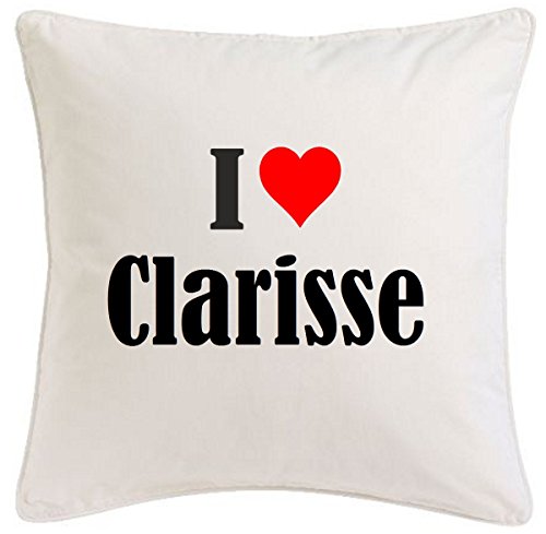Kissenbezug I Love Clarisse 40cmx40cm aus Mikrofaser geschmackvolle Dekoration für jedes Wohnzimmer oder Schlafzimmer in Weiß mit Reißverschluss Kissenbezug I Love Clarisse 40cmx40cm aus Mikrofaser geschmackvolle Dekoration für jedes Wohnzimmer oder Schlafzimmer in Weiß mit Reißverschluss von Reifen-Markt
