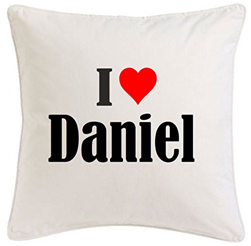 Kissenbezug I Love Daniel 40cmx40cm aus Mikrofaser geschmackvolle Dekoration für jedes Wohnzimmer oder Schlafzimmer in Weiß mit Reißverschluss Kissenbezug I Love Daniel 40cmx40cm aus Mikrofaser geschmackvolle Dekoration für jedes Wohnzimmer oder Schlafzimmer in Weiß mit Reißverschluss von Reifen-Markt