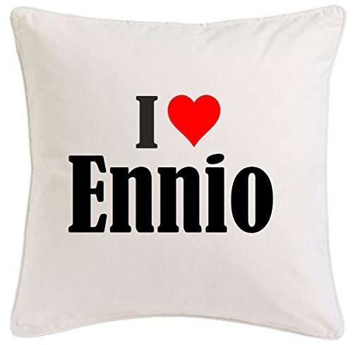Kissenbezug I Love Ennio 40cmx40cm aus Mikrofaser geschmackvolle Dekoration für jedes Wohnzimmer oder Schlafzimmer in Weiß mit Reißverschluss Kissenbezug I Love Ennio 40cmx40cm aus Mikrofaser geschmackvolle Dekoration für jedes Wohnzimmer oder Schlafzimmer in Weiß mit Reißverschluss von Reifen-Markt