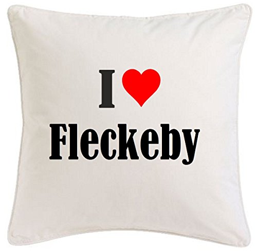 Kissenbezug I Love Fleckeby 40cmx40cm aus Mikrofaser geschmackvolle Dekoration für jedes Wohnzimmer oder Schlafzimmer in Weiß mit Reißverschluss Kissenbezug I Love Fleckeby 40cmx40cm aus Mikrofaser geschmackvolle Dekoration für jedes Wohnzimmer oder Schlafzimmer in Weiß mit Reißverschluss von Reifen-Markt