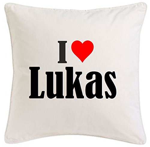 Kissenbezug I Love Lukas 40cmx40cm aus Mikrofaser geschmackvolle Dekoration für jedes Wohnzimmer oder Schlafzimmer in Weiß mit Reißverschluss Kissenbezug I Love Lukas 40cmx40cm aus Mikrofaser geschmackvolle Dekoration für jedes Wohnzimmer oder Schlafzimmer in Weiß mit Reißverschluss von Reifen-Markt
