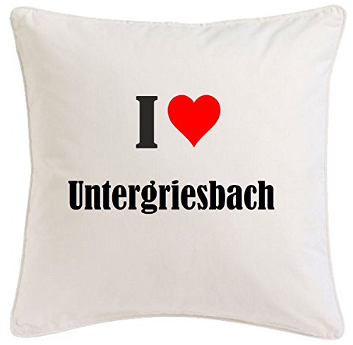 Kissenbezug I Love Untergriesbach 40cmx40cm aus Mikrofaser geschmackvolle Dekoration für jedes Wohnzimmer oder Schlafzimmer in Weiß mit Reißverschluss Kissenbezug I Love Untergriesbach 40cmx40cm aus Mikrofaser geschmackvolle Dekoration für jedes Wohnzimmer oder Schlafzimmer in Weiß mit Reißverschluss von Reifen-Markt