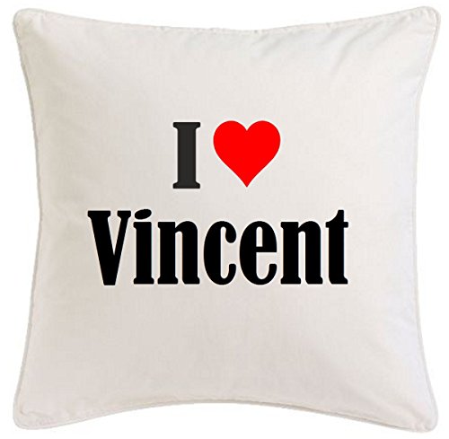 Kissenbezug I Love Vincent 40cmx40cm aus Mikrofaser geschmackvolle Dekoration für jedes Wohnzimmer oder Schlafzimmer in Weiß mit Reißverschluss Kissenbezug I Love Vincent 40cmx40cm aus Mikrofaser geschmackvolle Dekoration für jedes Wohnzimmer oder Schlafzimmer in Weiß mit Reißverschluss von Reifen-Markt