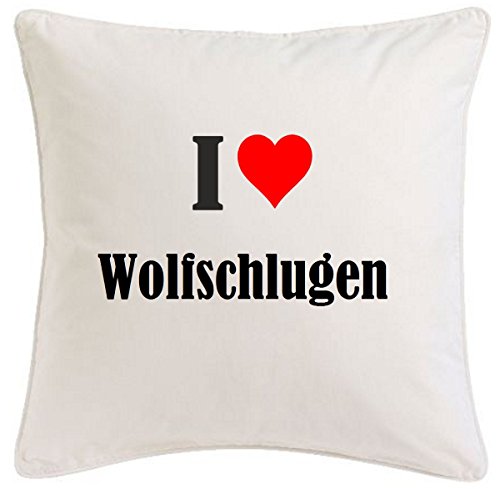 Kissenbezug I Love Wolfschlugen 40cmx40cm aus Mikrofaser geschmackvolle Dekoration für jedes Wohnzimmer oder Schlafzimmer in Weiß mit Reißverschluss Kissenbezug I Love Wolfschlugen 40cmx40cm aus Mikrofaser geschmackvolle Dekoration für jedes Wohnzimmer oder Schlafzimmer in Weiß mit Reißverschluss von Reifen-Markt