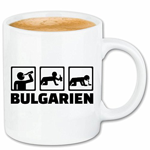 Reifen-Markt Kaffeetasse BULGARIEN - BULGAREN - BULGARIN - LAND - KULTUR Keramik 330 ml in Weiß von Reifen-Markt