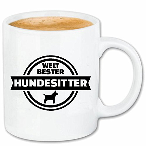 Reifen-Markt Kaffeetasse HUNDESITTER - WELPE - HUNDESPORT - RASSEHUND - HUNDEZUCHT Keramik 330 ml in Weiß von Reifen-Markt