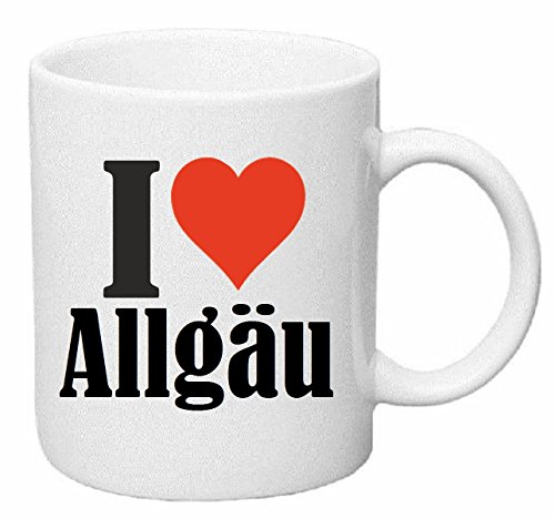 Reifen-Markt Kaffeetasse I Love Allgäu Keramik Höhe 9,5cm ? 8cm in Weiß von Reifen-Markt